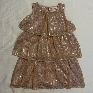 Cat and Jack rose gold sequin tiered dress